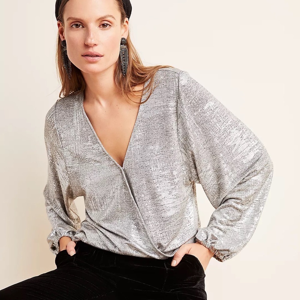 Anthropologie Carys Dolman Top Metallic (D5)